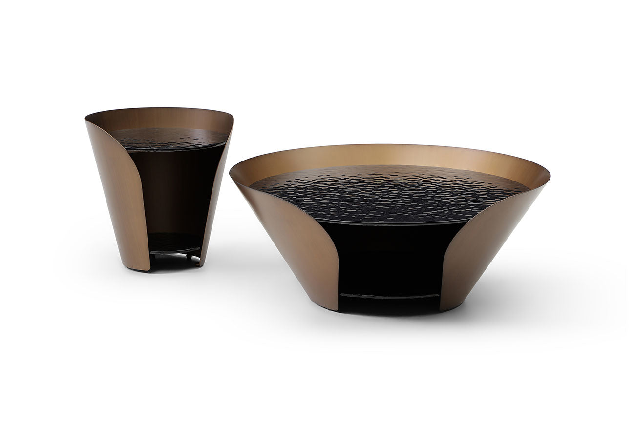 JnmFurniture.com Occasional Tables Vanta Coffee Table | Modern Glass Coffee Table with Bronze Base