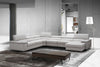 Kobe Leather Sectional in Silver Grey | J&M Furniture