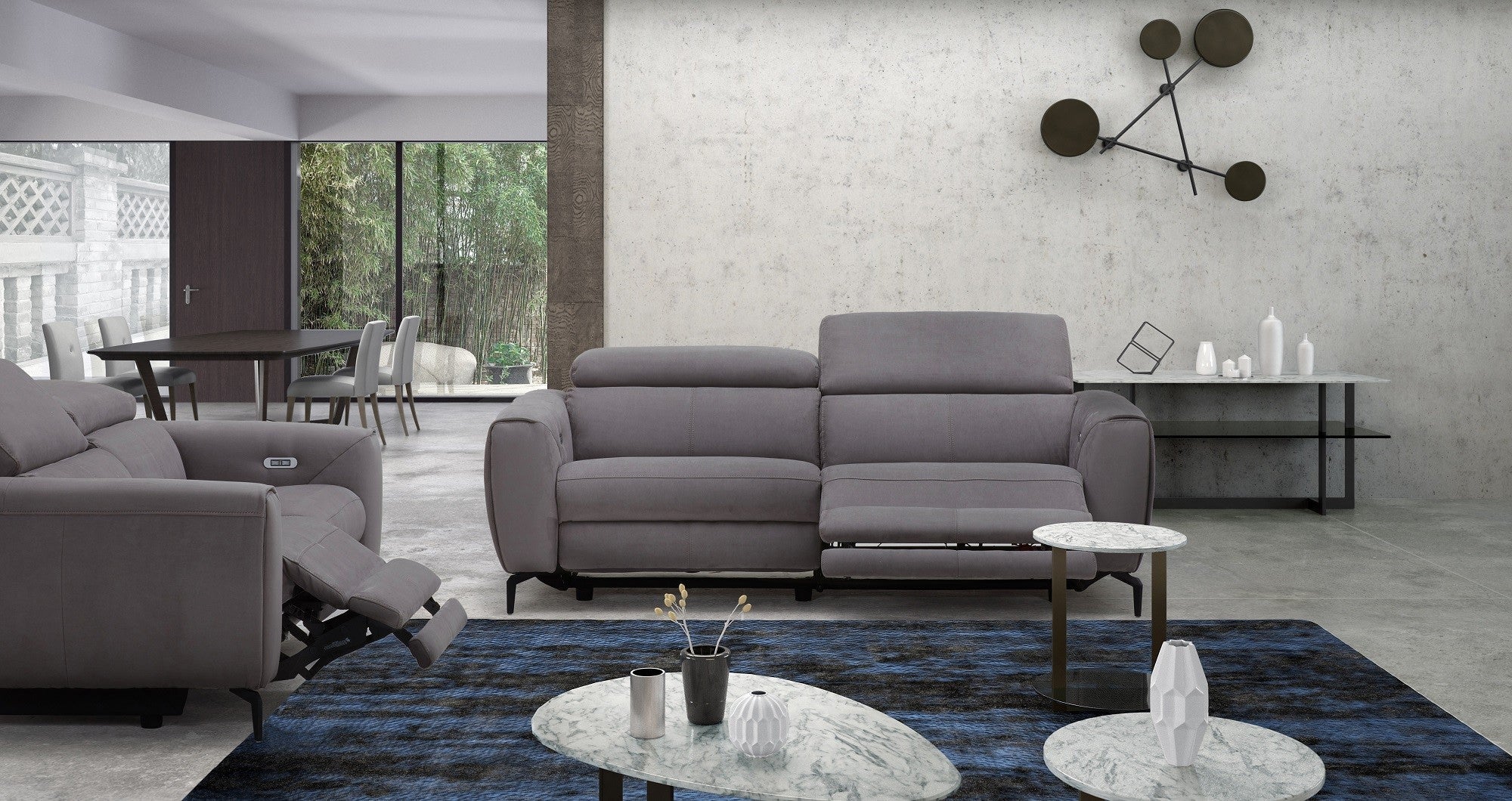 Lorenzo Motion Sofa Collection in Dark Grey Fabric | J&M Furniture