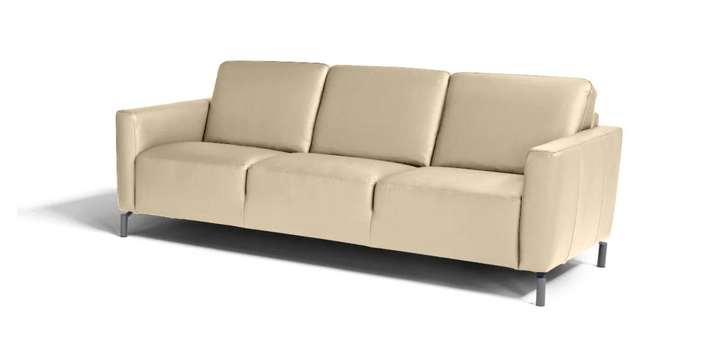 Max Divani Couches & Sofa Caleb Leather Sofa in Taupe | Max Divani