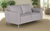 Max Divani Loveseat Caleb Leather Loveseat in Light Grey | Max Divani
