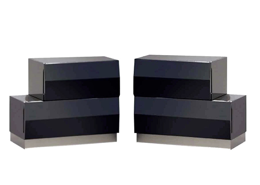 Milan Nightstand in Black - Canal Furniture