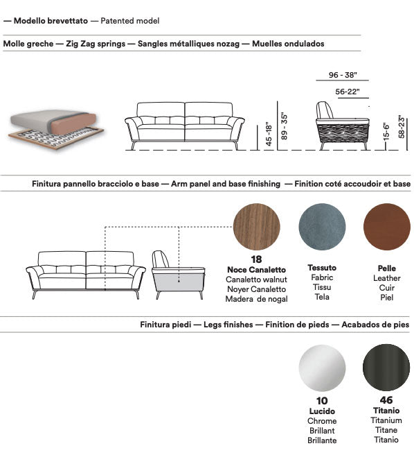 Noa Fabric Loveseat | Max Divani - Canal Furniture