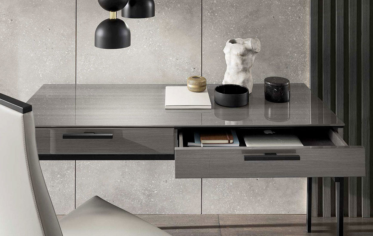Novecento Desk in Silverwood - Canal Furniture