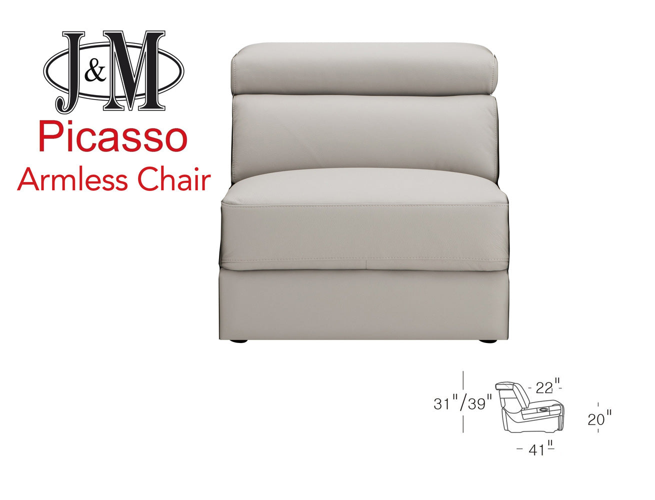 Picasso Stationary Armless   Fabric Chair