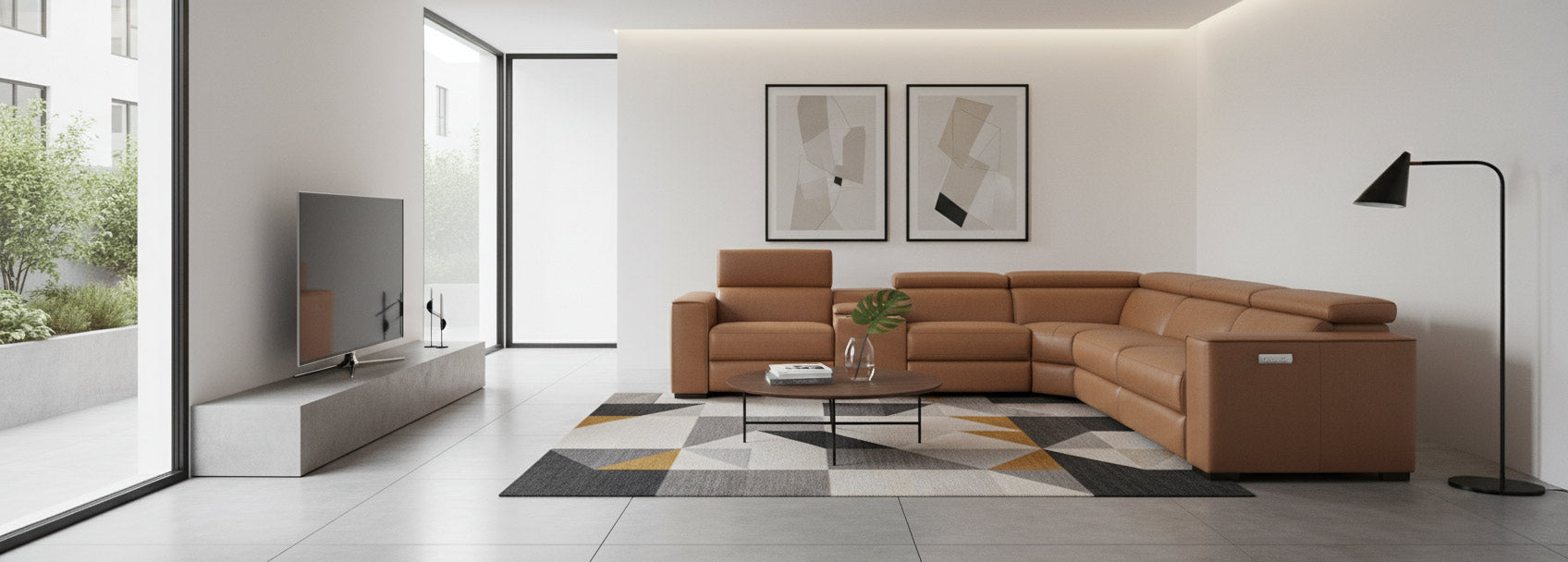 Picasso Motion Sectional in Caramel | J&M Furniture