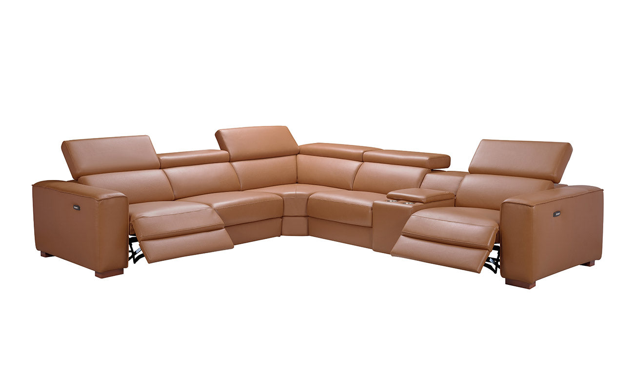 Salvador Motion Sectional in Pumpkin | J&M Furniture