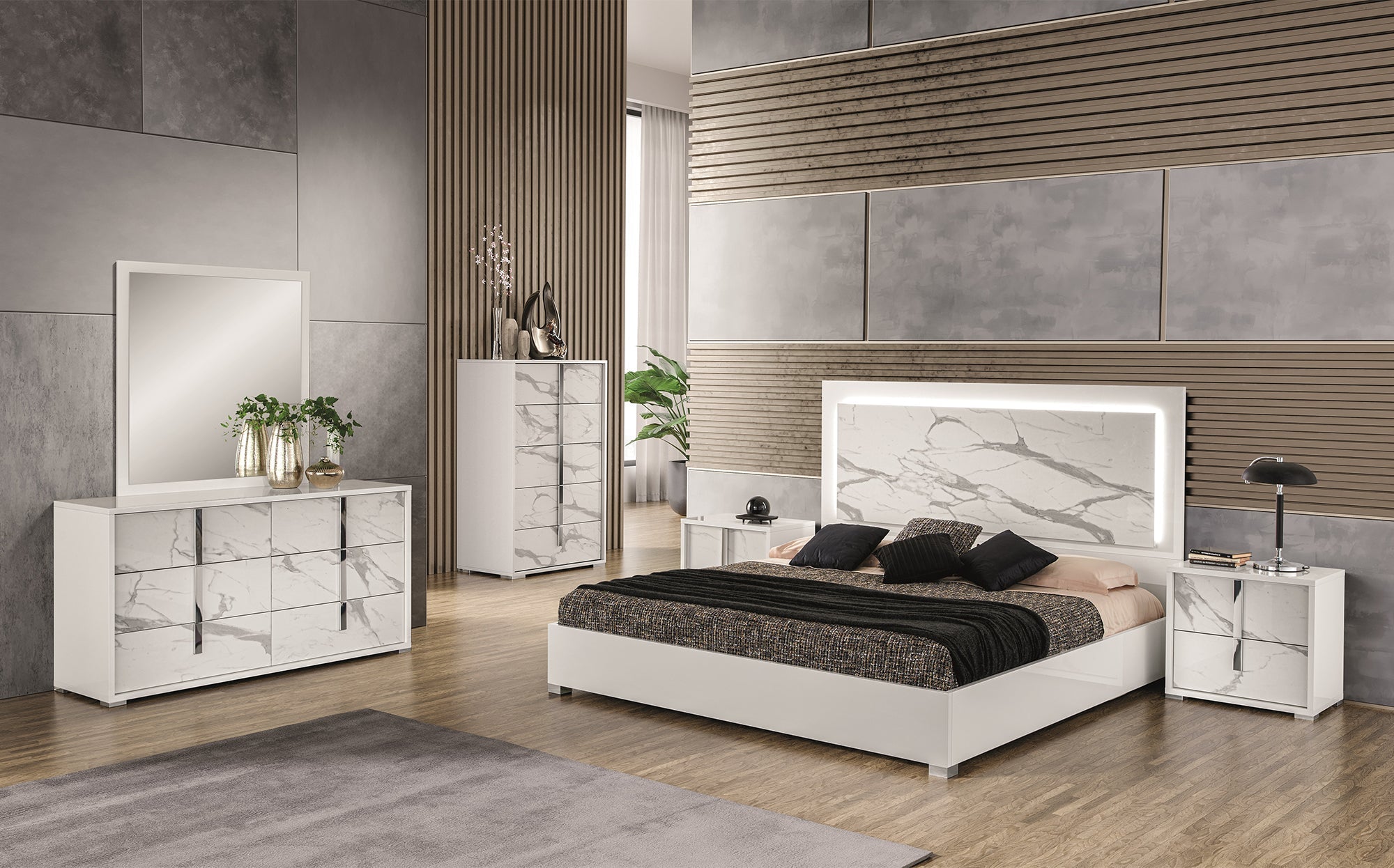 Sonia Premium Bed in White | J&M Furniture