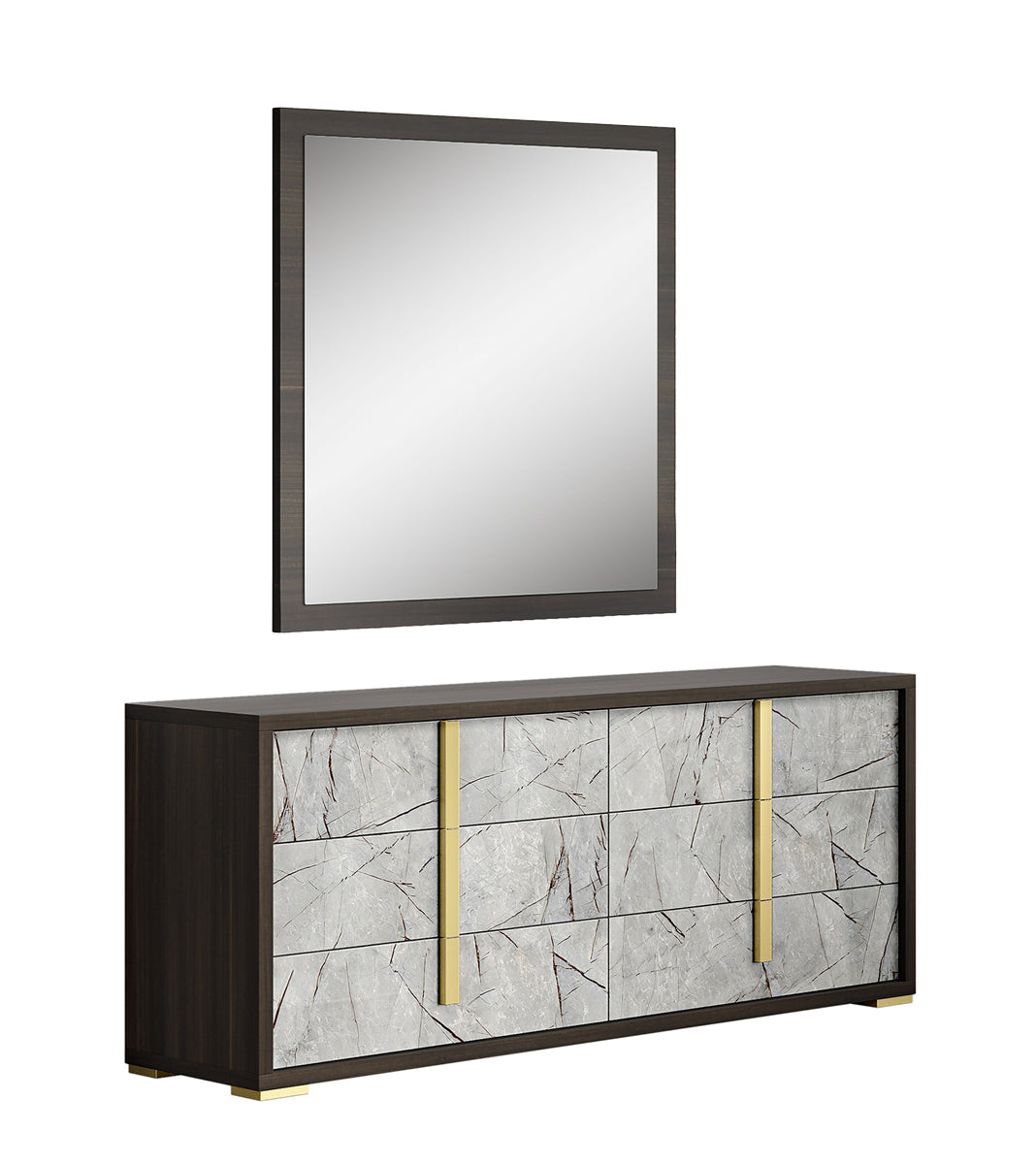 Travertine Dresser & Mirror - Canal Furniture