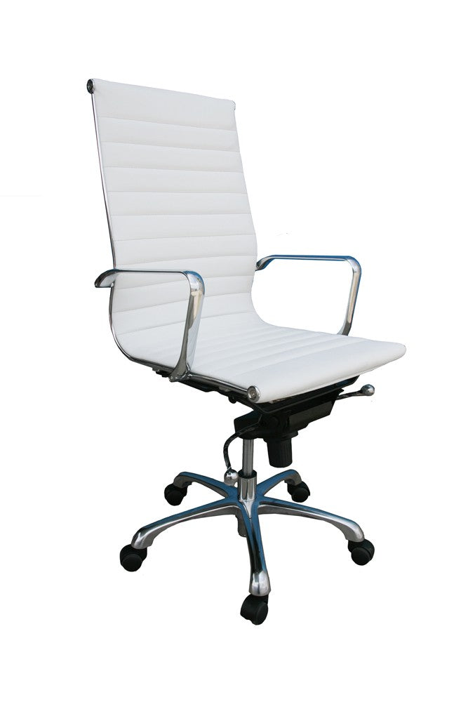 Comfy High Back White Office Chair | J&M Furniture