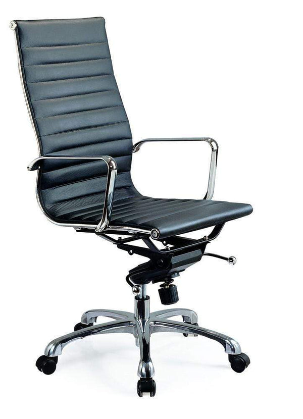 J and M Furniture Chair Comfy High Back Black Office Chair