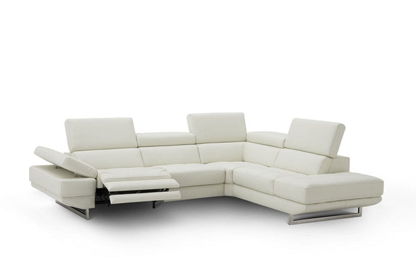 J and M Furniture Couches & Sofa Annalaise Recliner Leather Sectional in Snow White | J&M Furniture