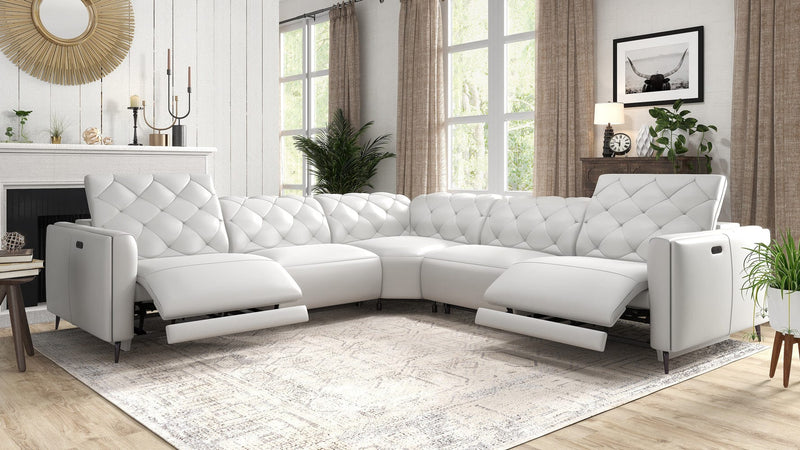 J and M Furniture Couches & Sofa Capitone (701) Sectional in White | J&M Furniture