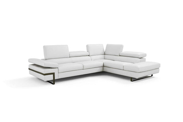 J and M Furniture Couches & Sofa Rimini Italian Leather Sectional in White (i867)