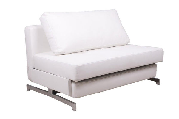 J and M Furniture Couches & Sofa White Premium Leatherette Sofa Bed K43-1