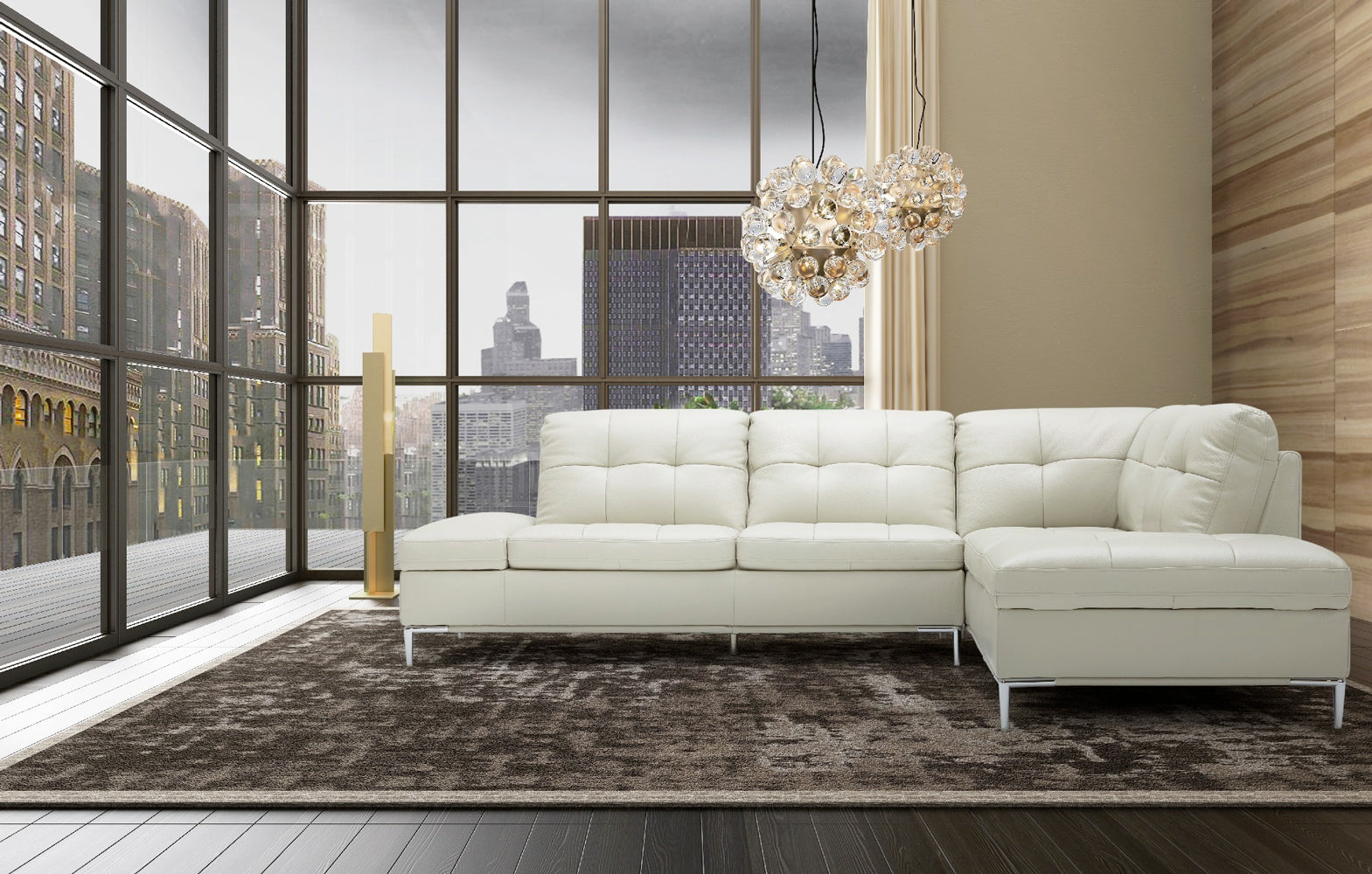 Leonardo Storage Sectional in Silver Grey | J&M Furniture