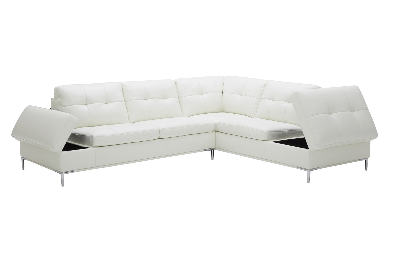 Leonardo Storage Sectional in White | J&M Furniture