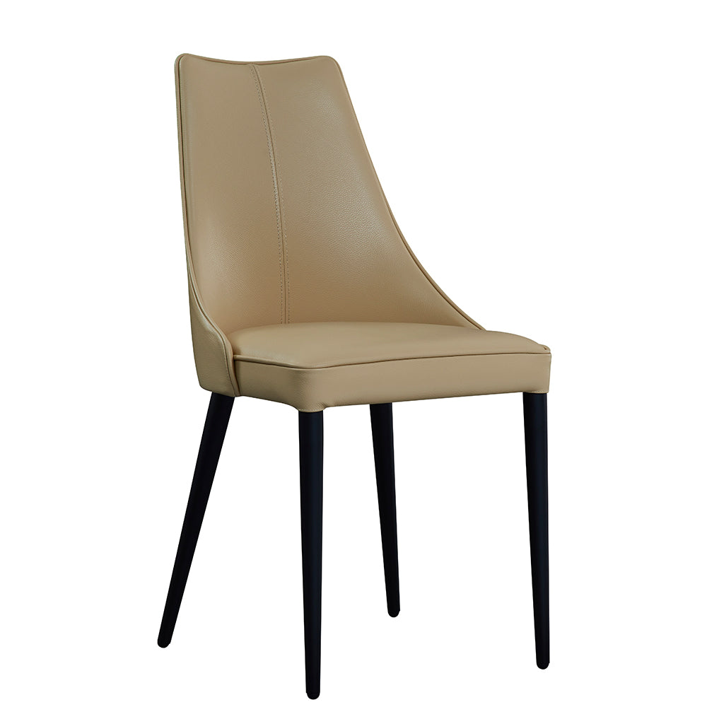 Milano Leather Dining Chair in Tan (Pair)